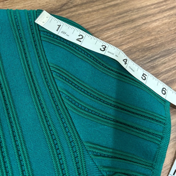 NWOT Roberto Cavalli Dress size EU 40 US 8 Green Short Sleeve V-neck Bodycon - Picture 12 of 15